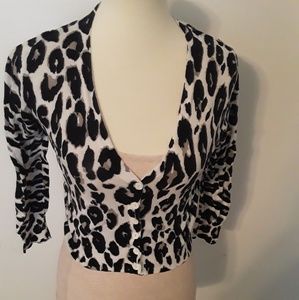 Animal print cropped sweater
